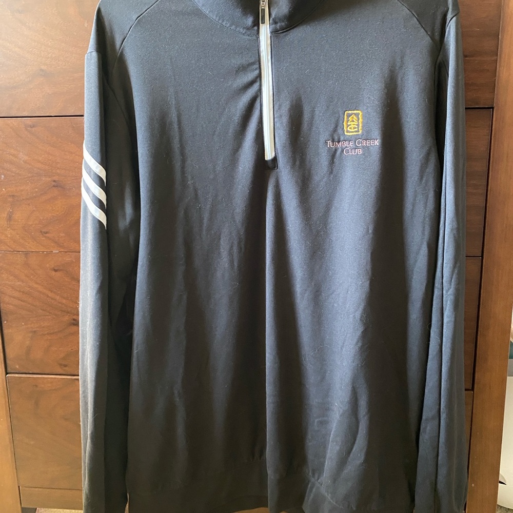 adidas Black Golf Zip-Up Sweater with Tumble Creek Club logo